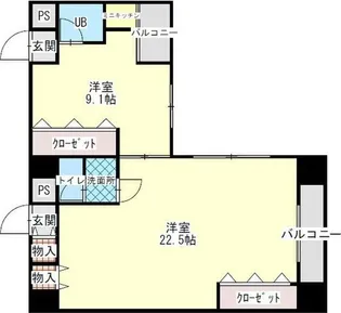 ニューライフ大手前参番館【2階】の間取り