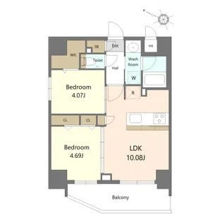 S-RESIDENCE薬院aureate【6階】の間取り