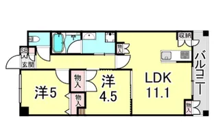 ロイヤル西宮駅前アイシス【11階】の間取り