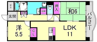 リーヴェンス甲子園口【3階】の間取り