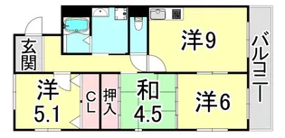 フェニックス本山【1階】の間取り