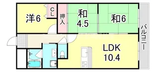 ラフィーネ武庫之荘【1階】の間取り