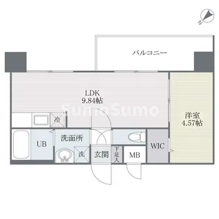 モダンパラッツォ博多riva II【8階】の間取り