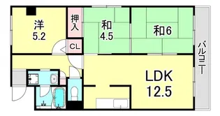 エクセル甲子園口【2階】の間取り