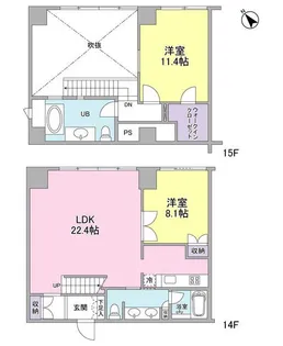 フォレストタウン参宮橋【14階】の間取り
