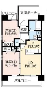 UR浜甲子園なぎさ街 22号棟【4階】の間取り