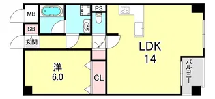 アコーレ六甲Ⅰ【3階】の間取り