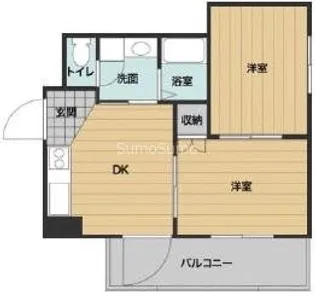 ドエル恵美須【7階】の間取り