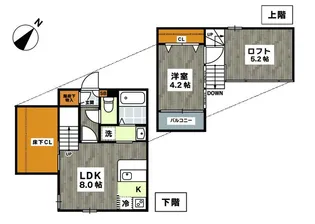 ADC博多オーゼ【2階】の間取り