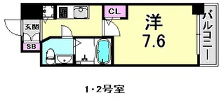 エスレジデンス神戸磯上通【8階】の間取り