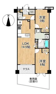イノバス西新【1階】の間取り