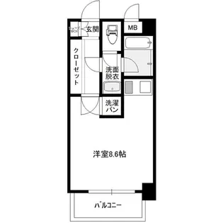 ビュークレスト大橋駅前【5階】の間取り