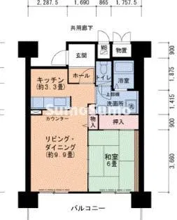 URルネシティ西宮津門 2号棟【203号室】の間取り