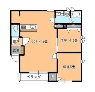 グレーシア平和【1階】の間取り