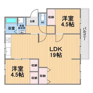 高倉台5団地23号棟【4階】の間取り