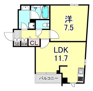 Villa Musica西宮北口【3階】の間取り