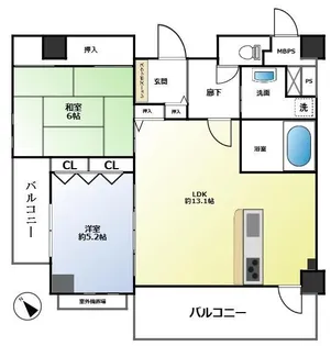 ヴェルデコート水笠【4階】の間取り