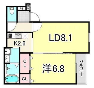 フジパレス尼崎水堂町【3階】の間取り