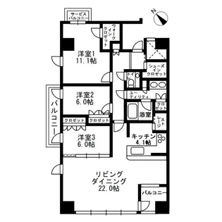 アーバンパーク代官山Ⅰ/Ⅱ【5階】の間取り
