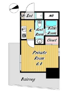 ラシュレエグゼ夕陽丘【12階】の間取り