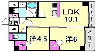 プレサンスKOBEシフォン【15階】の間取り