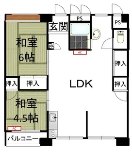 上湊川高層 1号棟【14階】の間取り