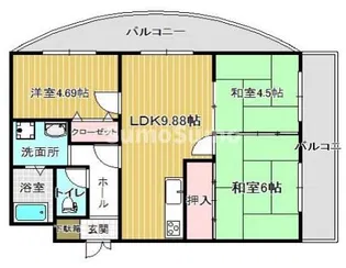 ベルレーブ本山【3階】の間取り