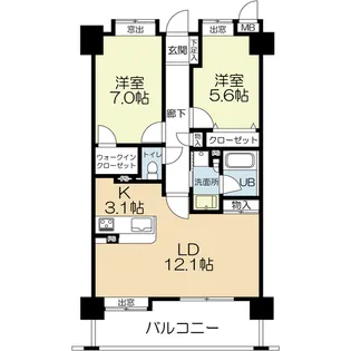アプリークス百道浜【5階】の間取り