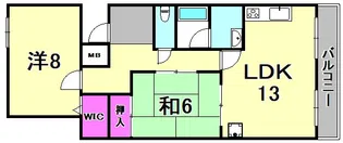 リベルテセオミ【1階】の間取り
