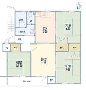 白川台南住宅1号棟【4階】の間取り