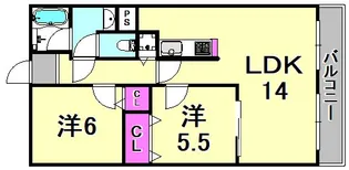 セビーヌ武庫之荘参番館【5階】の間取り