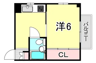 クレセント夙川【1階】の間取り