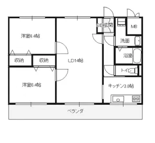クラウド・ドエム【1階】の間取り