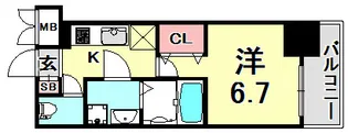 レジュールアッシュ神戸元町【10階】の間取り