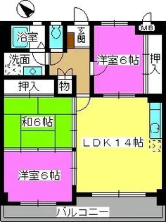 サン・ビィーム吉塚【4階】の間取り