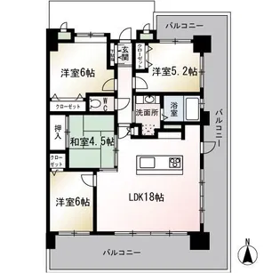 ベルメゾン西公園テラス【2階】の間取り
