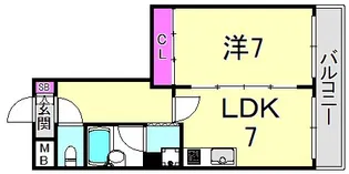 プライムハウス甲東園【4階】の間取り
