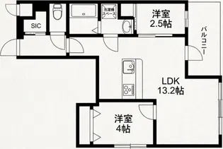 MODERN EIGHT 高宮lieto【3階】の間取り