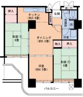 UR武庫川 2号棟【4階】の間取り