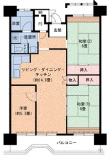UR武庫川 28号棟【7階】の間取り