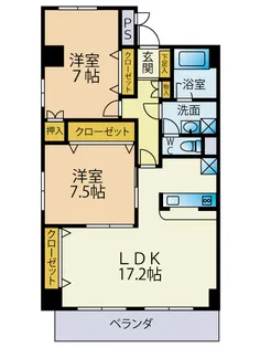 ホワイトピア博多駅南【9階】の間取り
