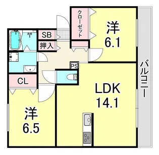 Casa Imakita ROSA【2階】の間取り