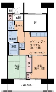 ルネシティ新在家南町1号棟【8階】の間取り