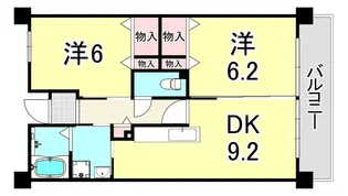 UR浜甲子園なぎさ街 23号棟【2階】の間取り
