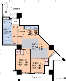 HAT神戸・脇の浜 2号棟【9階】の間取り