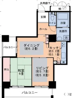 HAT神戸・脇の浜 2号棟【15階】の間取り