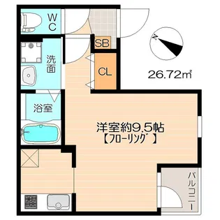パームヴィラ笹原Ⅱ【2階】の間取り