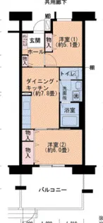 ルゼフィール武庫川 第2五番街【4階】の間取り