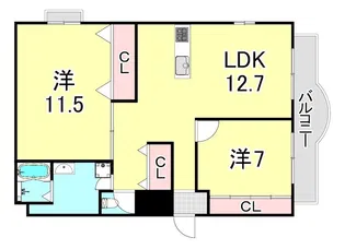 BECアーバン西宮北口【1階】の間取り