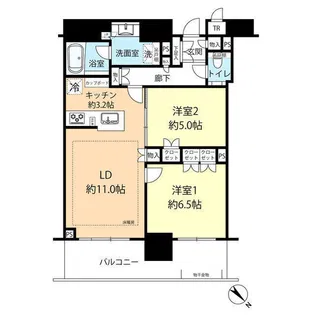 Brillia Tower西新【20階】の間取り